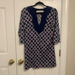 Tracy Negoshian navy blue 3/4 sleeve nautical dress